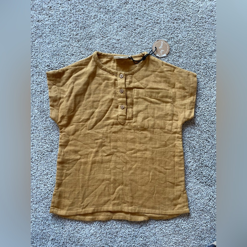 NEW Boys City Mouse Mustard Shirt- Size 4